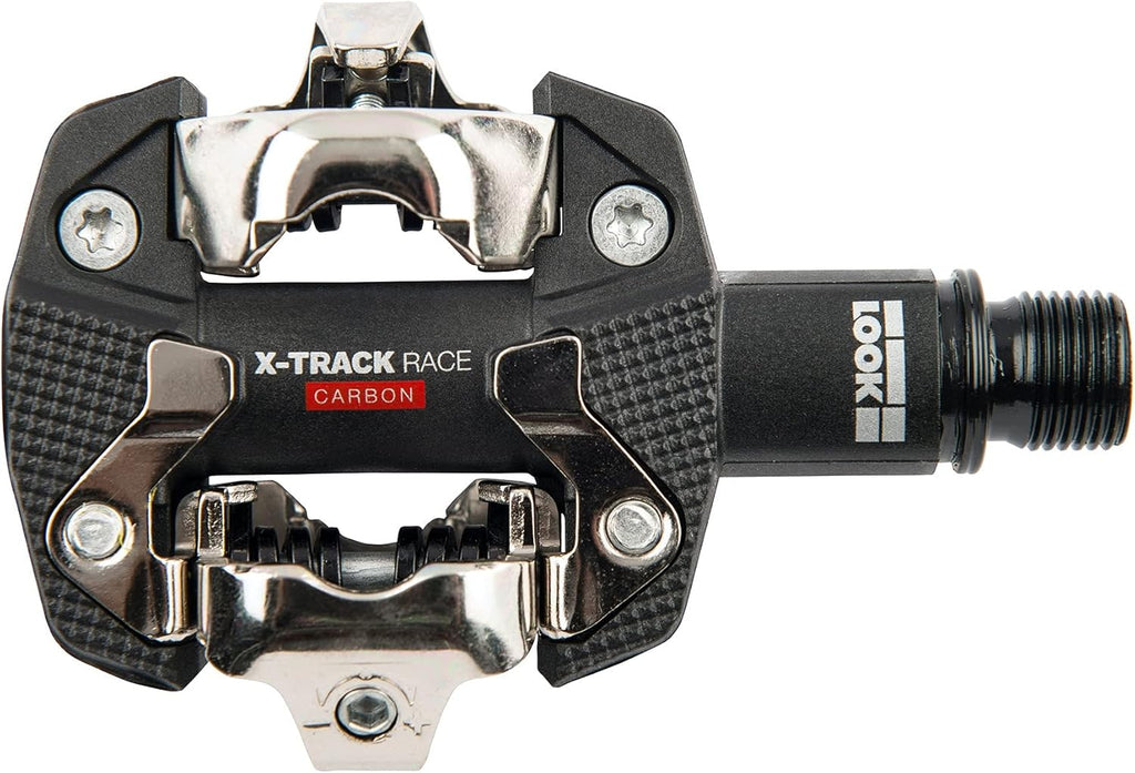 Pedal LOOK MTB X-Country X-TRACK RACE CARBON Contacto SPD Carbón/CrMo Negro + Placas